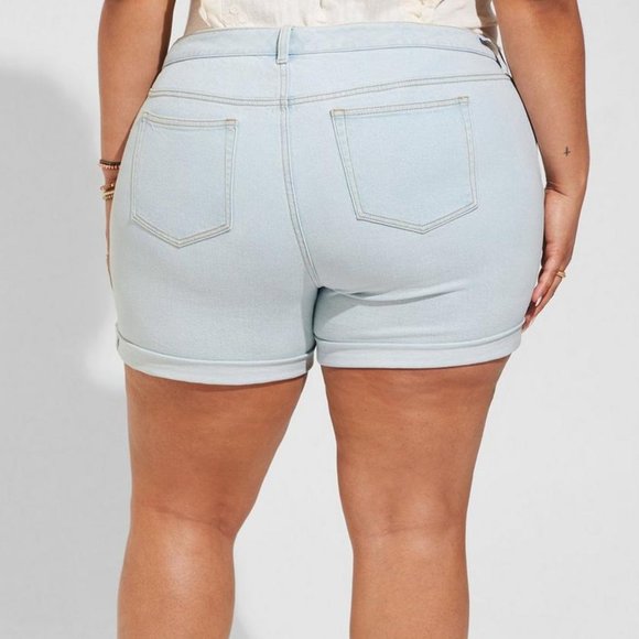 ❤️NWT VINTAGE TORRID SHORTS - BOYFRIEND VINTAGE STRETCH DENIM - HIGH RISE - PLUS - Picture 2 of 14